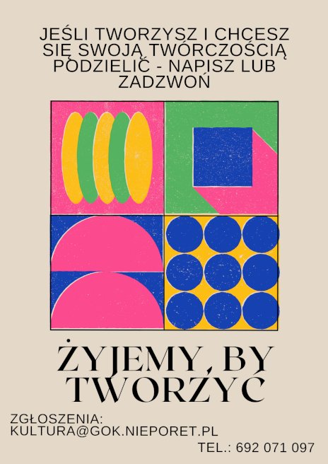 Plakat zawierający informacje o wydarzeniu. Te informacje są podane w aktualności.
