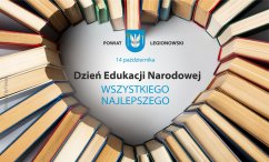 książki z herbem i napisem Dzień Edukacji Narodowej, wszystkiego najlepszego