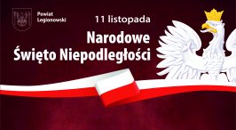 Grafika przedstawia datę 11 listopada i fragment godła Polski