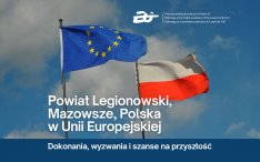 grafika z flagami Polski i UE nna tle nieba napisz konkurs