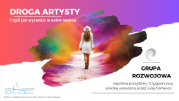 Plakat zapraszający na wydarzenie droga artysty, szczegółowe informacje w aktualności