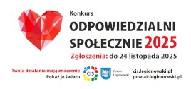 Baner z logotypami i nazwą konkursu Odpowiedzialni Społecznie 2025