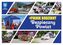 grafika ze zdjeciami służb ora znapisem 3. Piknik Rodzinny Bezpieczny Powiat