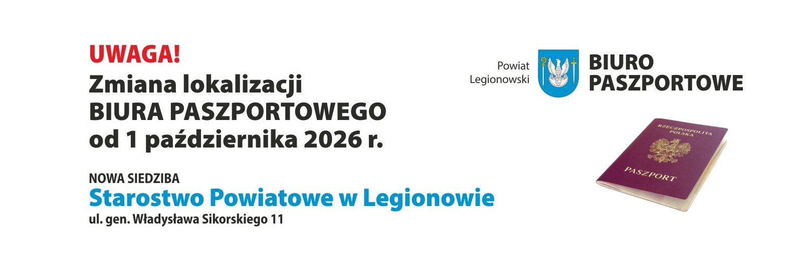Zmana lokalizacli biura Paszportowego od 1 października 2026