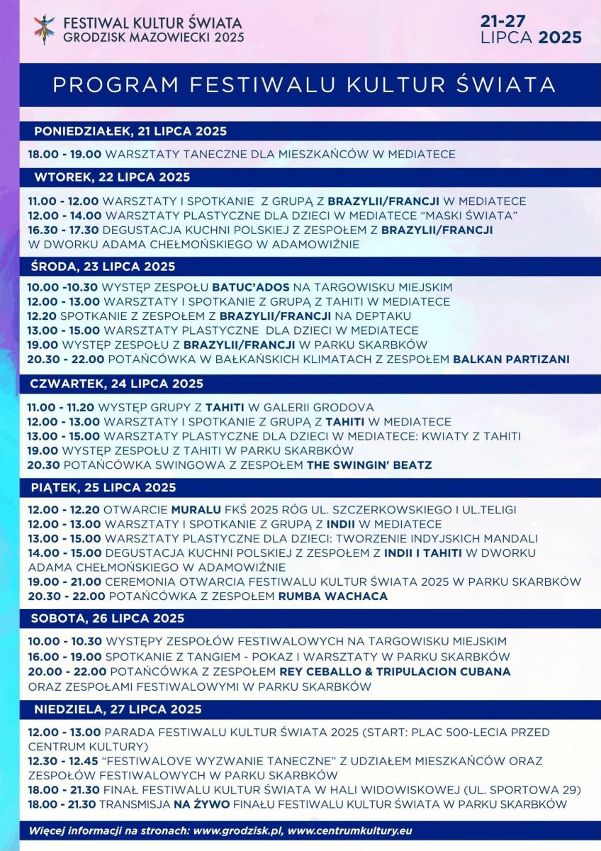 Program Festiwalu Kultury Świata