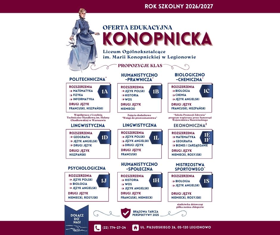 Plakat z ofertą klas