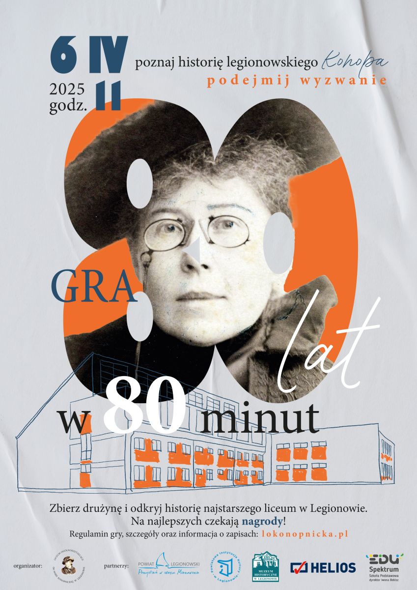 Plakat promujący grę miejska, szczegółowe informacje w aktualności.
