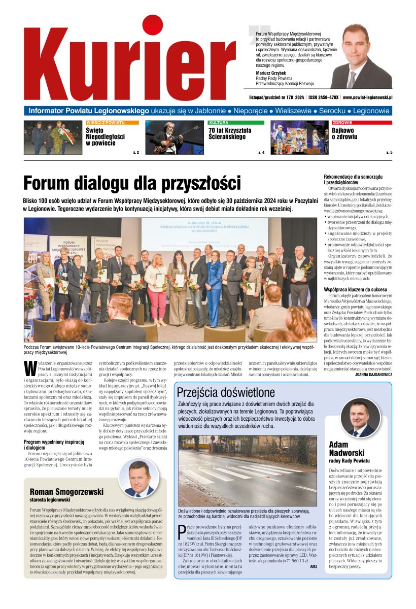 Pierwsza strona gazety Kurier nr 178 listopad/grudzień