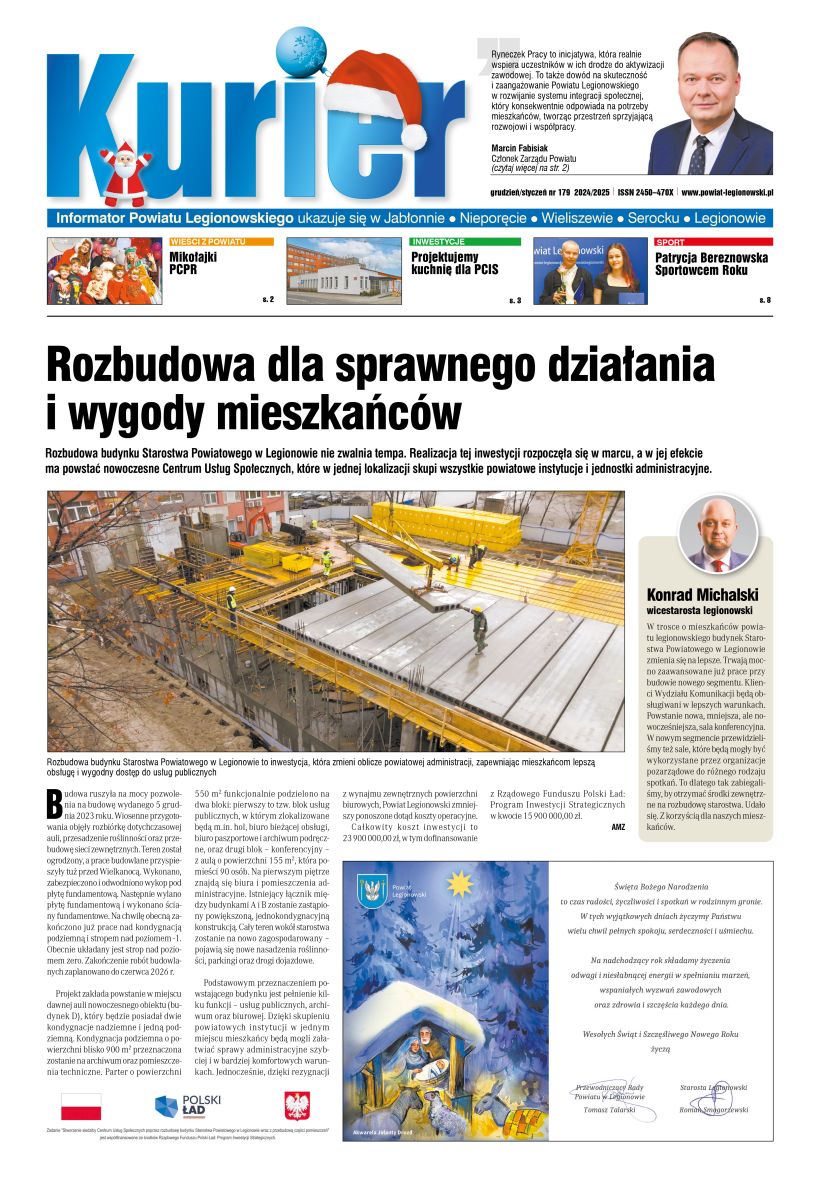 Pierwsza strona gazety Kurier grudzien 2024 / styczeń 2025 nr 179