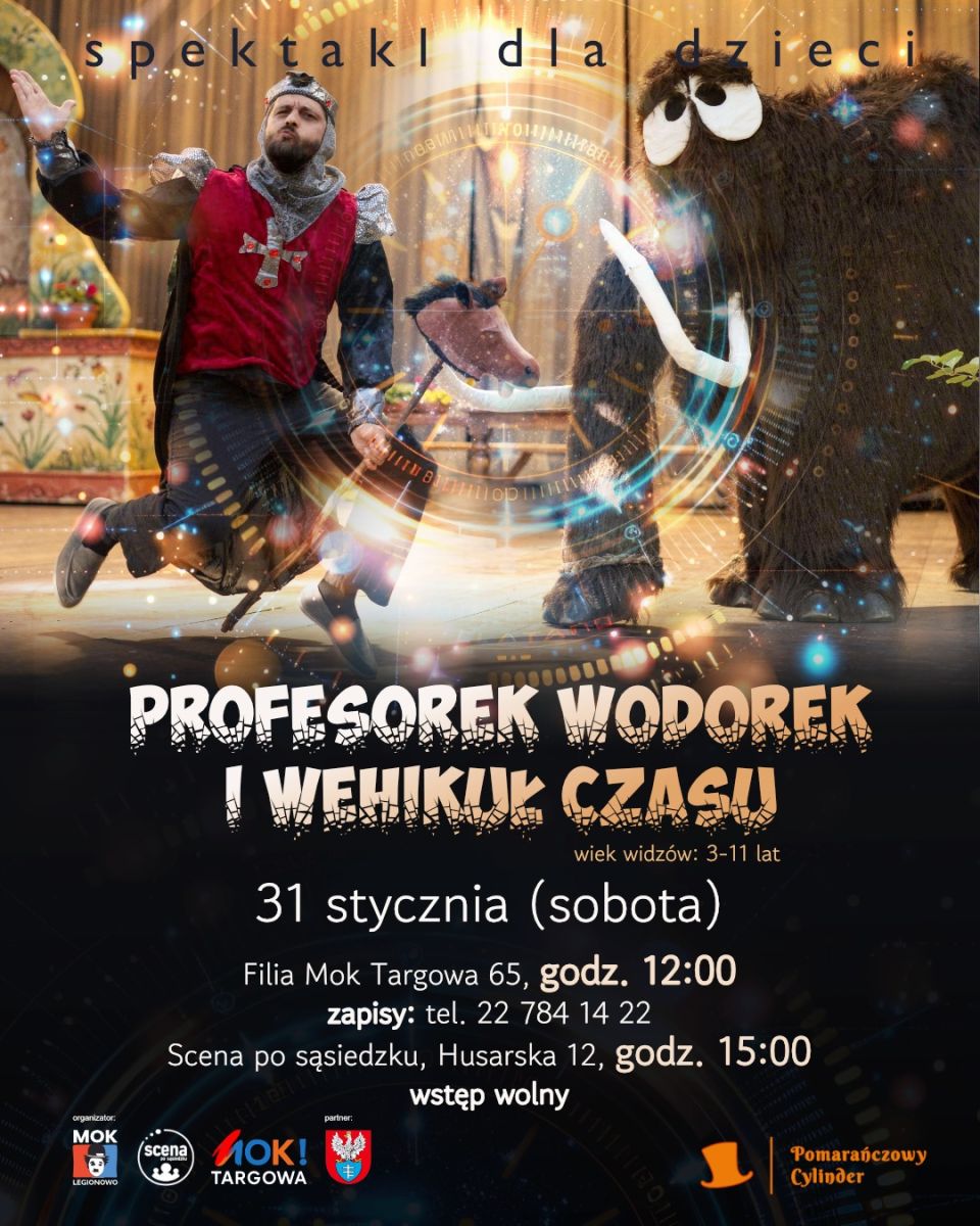 Spektakl Profesorek Wodorek i Wehikuł Czasu skierowany do dzieci