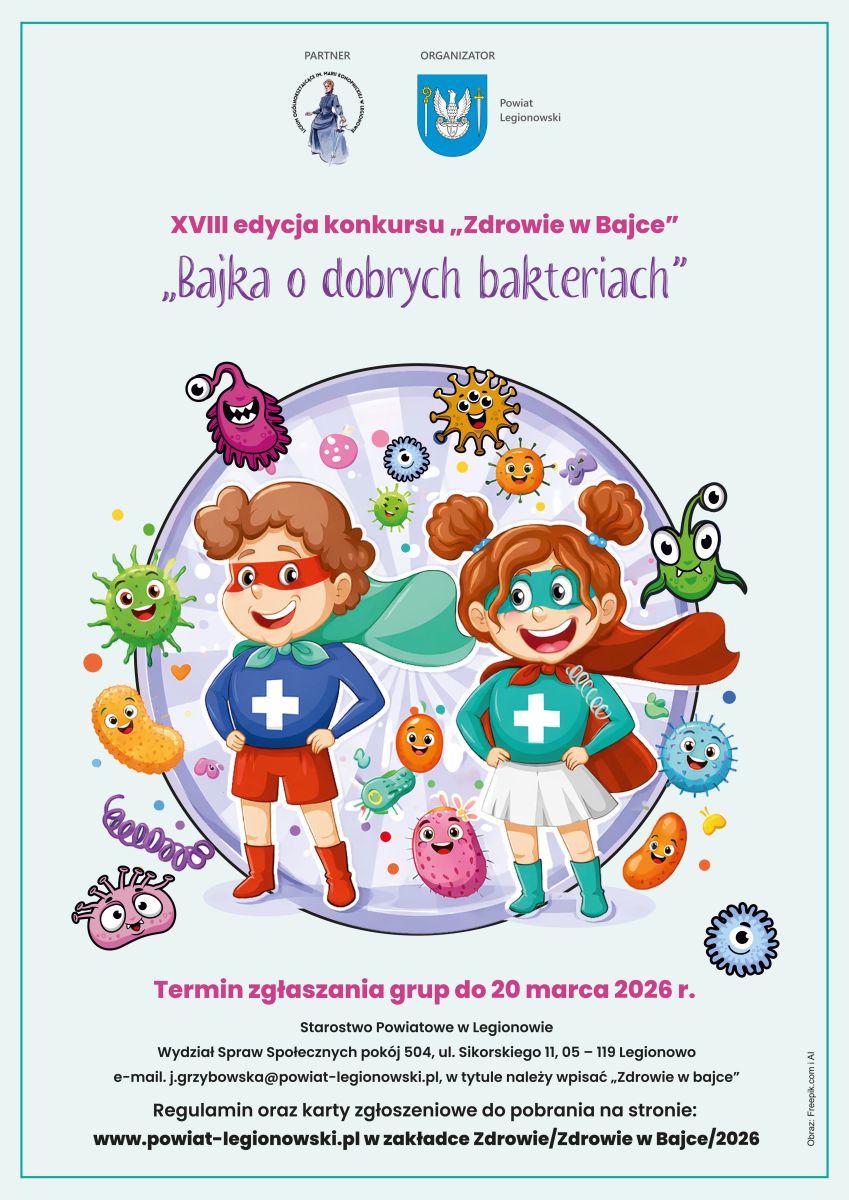 Plakat zapraszający do udziału w konkursie, szczegółowe informacje w aktualności. 