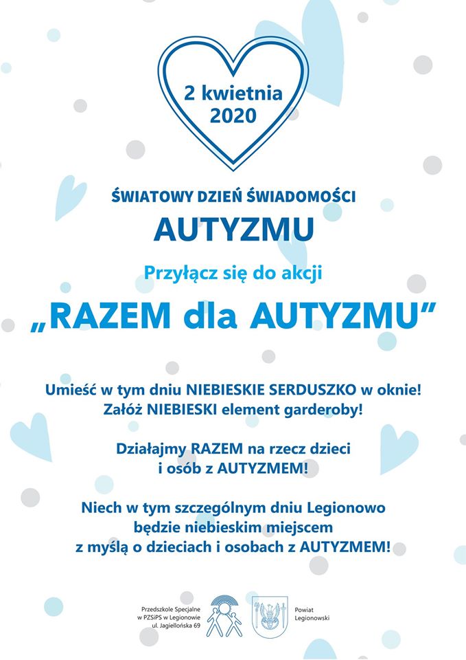 Plakat zachęcający do udziału w akcji Razem dla Autyzmu