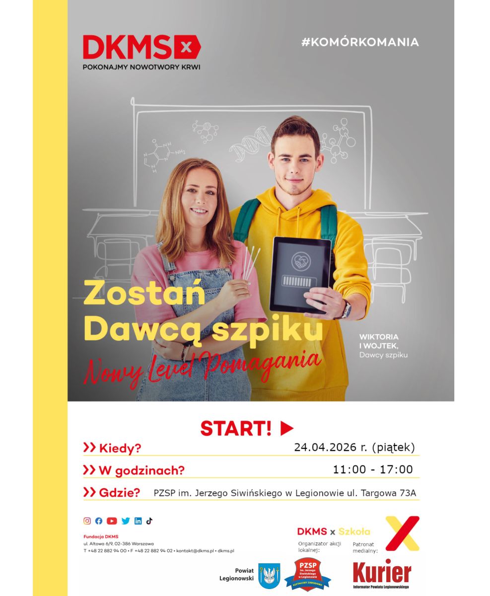 Plakat akcji, informacje w treści aktualności
