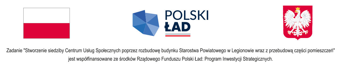 Grafika: od lewej: flaga Polski, logo Polski Ład, herb Polski, pod spodem napis: Zadanie 