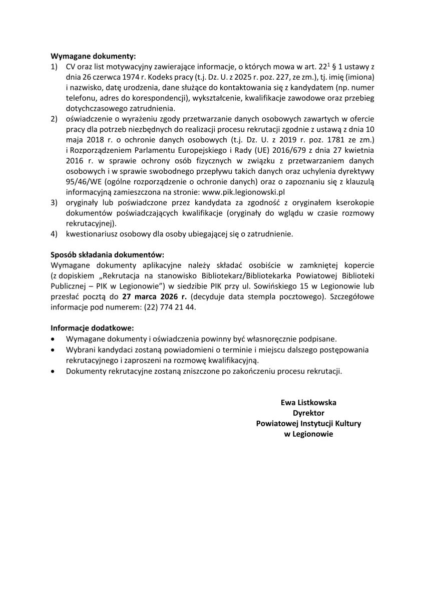 Ogłoszenie o naborze