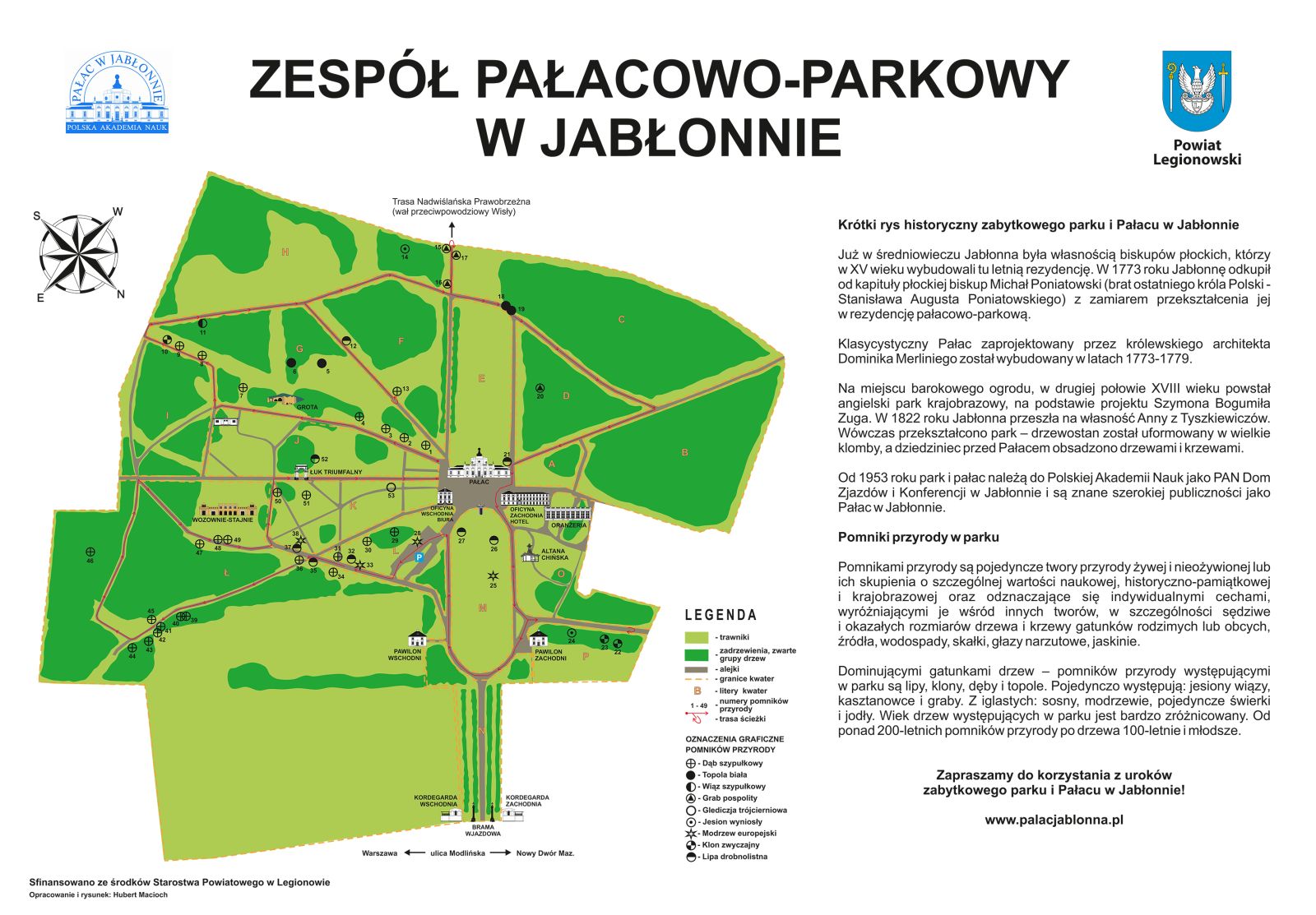 Zespół Parkowo-Pałacowy w jabłonnie - plan