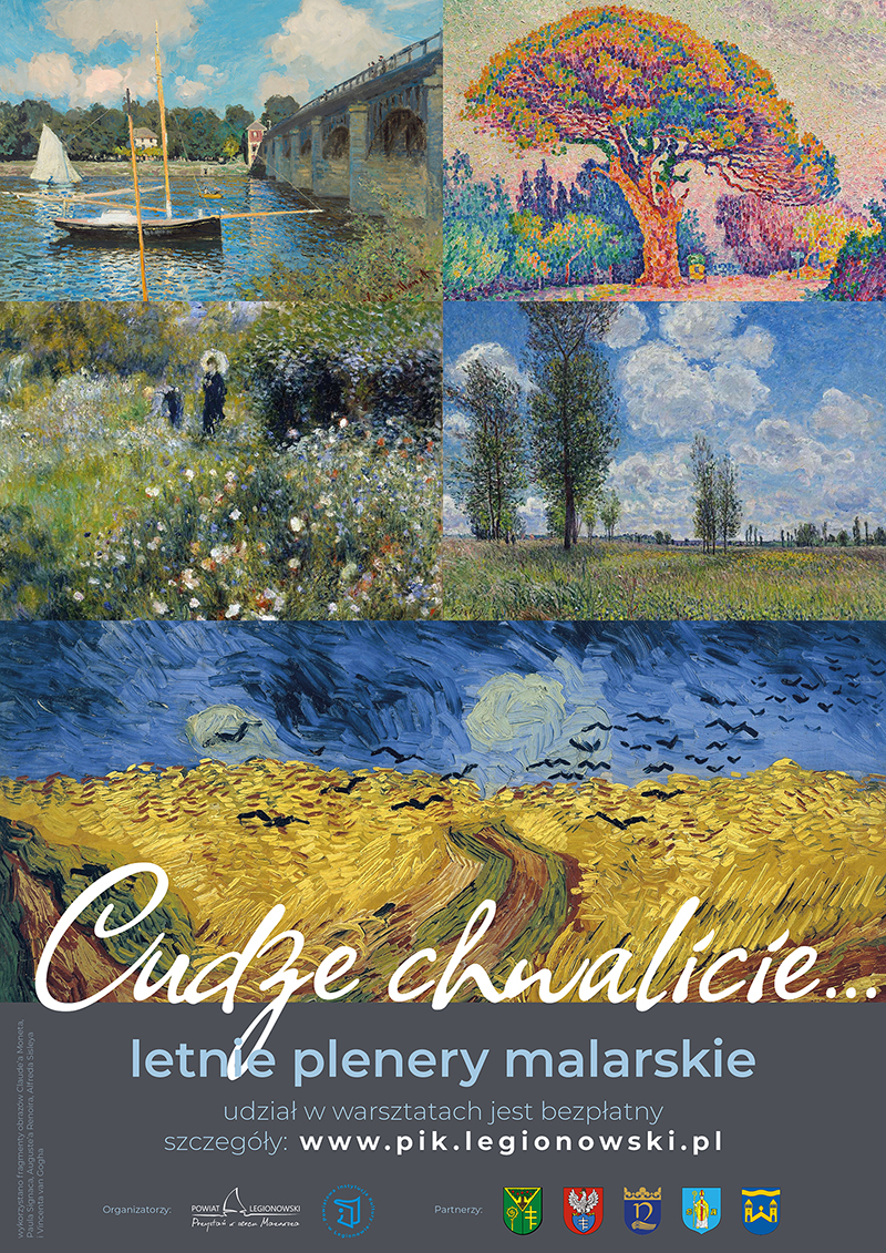 Plakat zapraszający do udziału w letnich plenerach pt. Cudze Chwalicie... Informacje w aktualności.