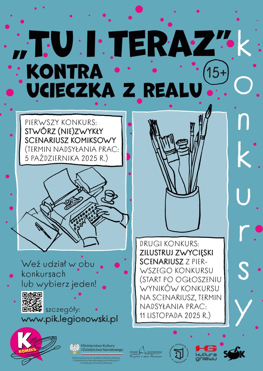Plakat promujacy konkurs, szczegółowe informacje w aktualności.